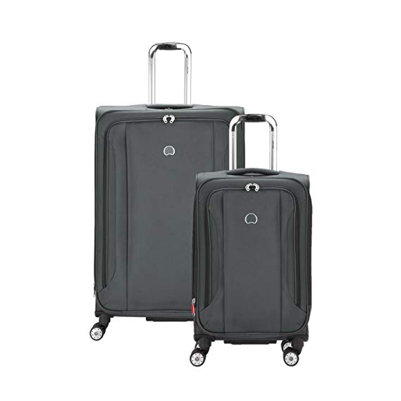 Delsey Luggage Aero Soft 2 Piece Spinner Luggage Set, Platinum