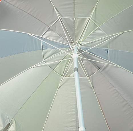 Shadezilla 8ft Premium Heavy Duty Fiberglass Beach Umbrella UPF 100  with Integrated Anchor Option