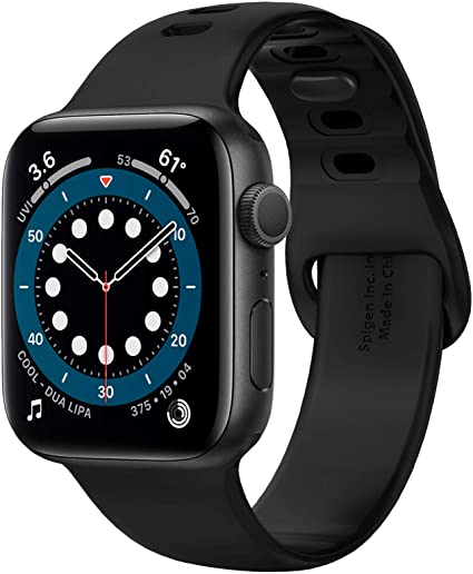 Spigen Silicone Fit Designed for Apple Watch Band for 44mm/42mm Series 6/SE/5/4/3/2/1 - Black