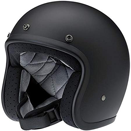 Biltwell Bonanza DOT Certified Open-Face-Helmet-Style Helmet (Flat Black, Medium)