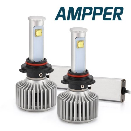 9005 (H10 HB3) LED Headlight Bulbs, Ampper Ultra Bright Arc Style Beam All in One Conversion Kit - 80W 8,000Lumen 6K Cool White CREE Chips (Pack of 2)