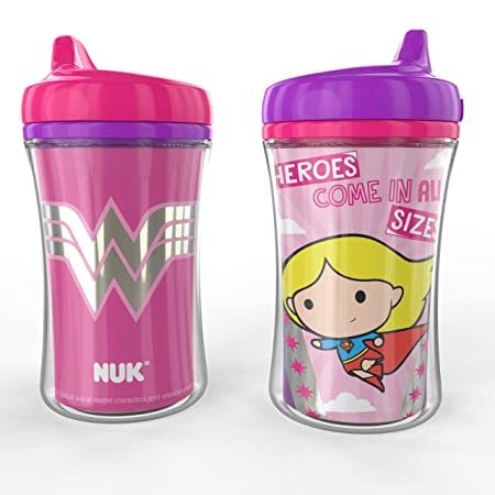 NUK Insulated Hard Spout Sippy Cup, Justice League, 9 oz, 2-Pack