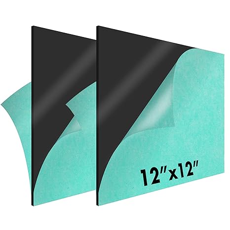 (2-Pack) 12 x 12" Black Acrylic Sheet 1/8" Thick - Safe Laser Cutting Black Plexiglass Plastic Sheet; Use for Craft Projects, Signs, Sneeze Guard and More - Cut with Cricut, Saw or Hand Tools
