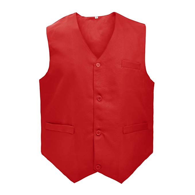 TOPTIE Waiter Uniform Unisex Button Vest for Supermarket Clerk & Volunteer