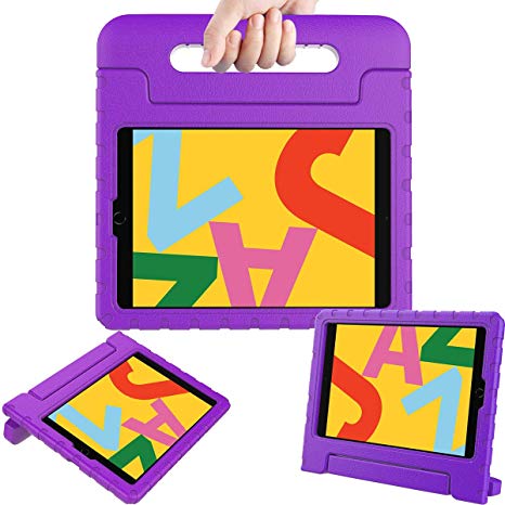 AVAWO Kids Case for New iPad 10.2" 2019 - Light Weight Shock Proof Convertible Handle Stand Kids Friendly Case for iPad 2019 10.2-inch Tablet (New iPad 7th Generation) - Purple