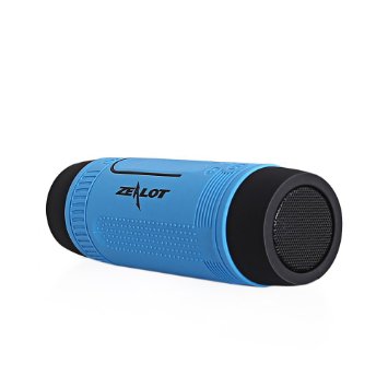 PYRUS ZEALOT Outdoor Rugged Speaker Wireless Bluetooth Speaker Shockproof Water Resistant with 4000mah Power Bank function for iPhone Samsung Android Phone-Blue