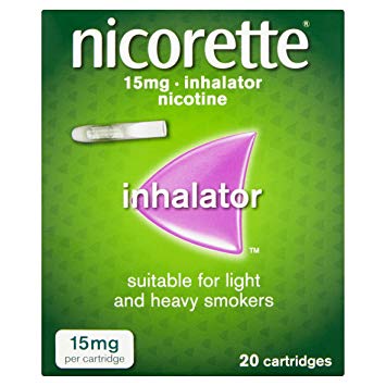 Nicorette Inhalator, 15 mg, 20 Cartridges (Stop Smoking Aid)