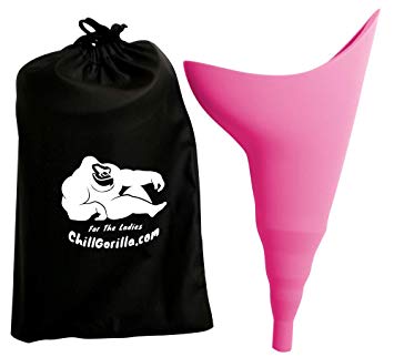 Chill Gorilla Female Urination Device. Portable Urinal for Women. Reusable Girl Pee Funnel for Outdoor Activities.Includes Discreet Carry Bag
