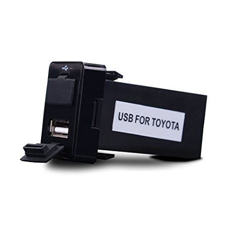 MICTUNING [NEW] 12V/24V 2.1A Dual USB Power Socket for Smartphone PDA iPhone iPad GPS Charger for Toyota