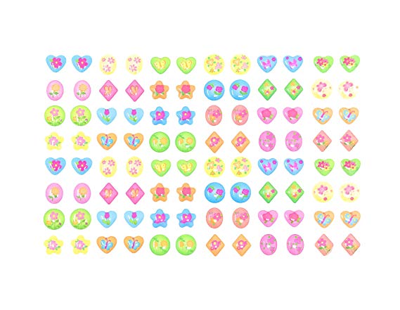 288 Piece Butterfly & More Stick-on Earrings - 288 Earrings - Multiple Colors & Shapes - Girls, Teens