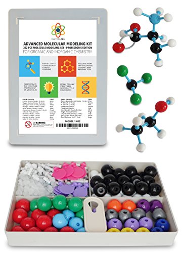 Molecular Model Kit with Molecule Building Software, Dalton Labs Organic Chemistry Set - Advanced Teaching Edition Educational Set - 252 pcs Color Coded Atoms, Bonds, Orbitals, Links - Science Toys