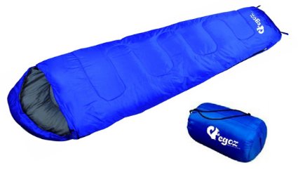 Almond By EGOZ Mummy Sleeping Bag Easy to Carry Warm Adult Outdoor Sports Camping Hiking With Carry Bag LightWeight Comfortable Blue