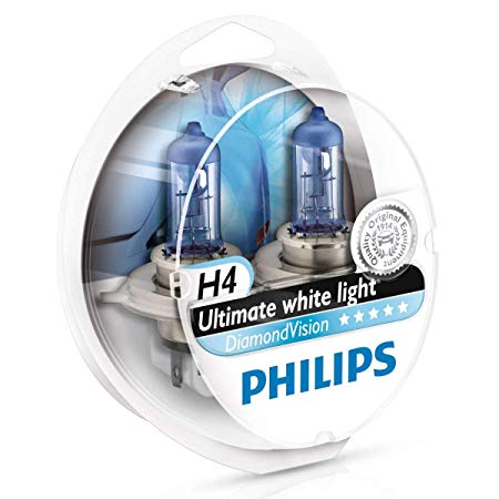 Philips Diamond Vision H4 Upgrade Car Headlight Bulbs 5000K 12342DVS2 (Pair) (Certified Refurbished)