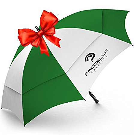 Procella Golf Umbrella 62-Inch Large Tested By Skydivers Windproof Auto Open Rain & Wind Resistant