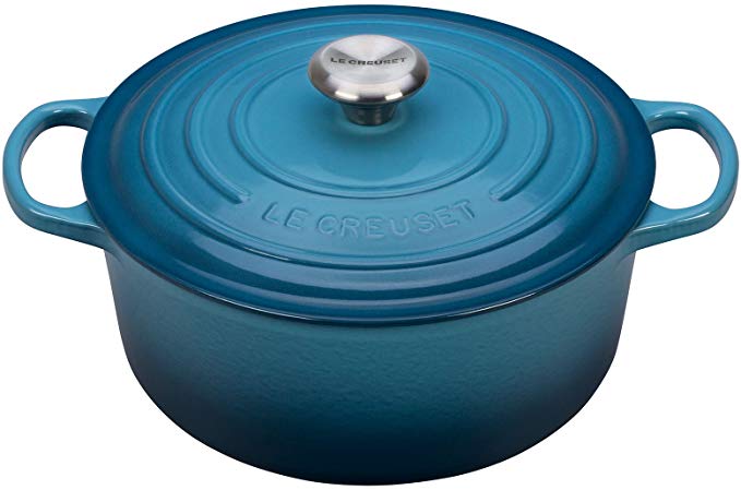 Le Creuset Signature Enameled Cast-Iron 9-Quart Round French (Dutch) Oven, Marine