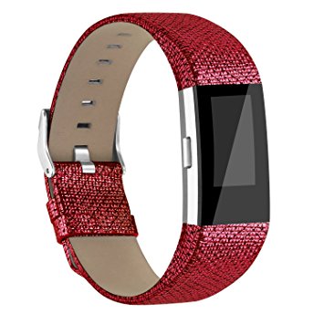 Vancle Fitbit Charge 2 Band,Luxury Genuine Leather Replacement Strap for Fit bit Charge 2(No Tracker)