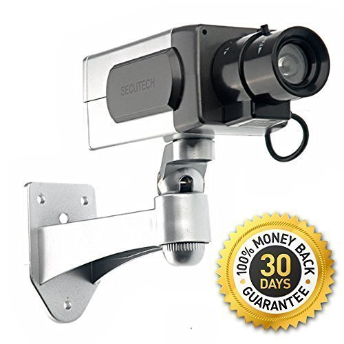 Blindspotter Motion Detector Dummy Camera - Best Burglar Deterrent - Bonus E-book How to Improve Your Home Security - Security Sign Included - For IndoorOutdoor - Money Back Guarantee