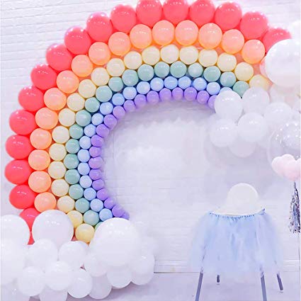 252 pcs Rainbow Balloons Arch Garland, 7 Colors Latex Balloons Baby Shower Engagement Wedding Bridal Shower Birthday Party Balloons Decoration Supplies