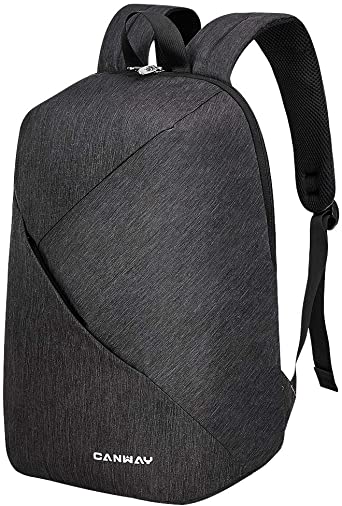 CANWAY Travel School Backpack, College Bookbag Laptop Backpack 15.6 Inch lightweight,Commuter Bag Casual Hiking Daypack Water Resistant for Women & Men (Black)