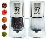 Silva Salt and Pepper Grinder Set - Himalayan Crystal Salt Grinder -Salt and Pepper Mill Set - Premium Ceramic Spice and Herb Grinder