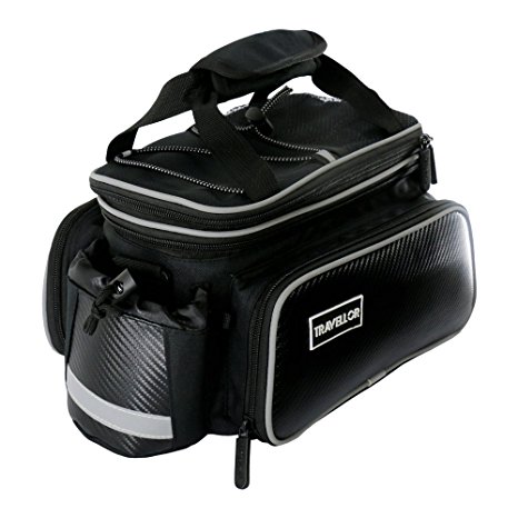 [Bicycle Bag] Travellor [Waterproof] [Rear Seat Trunk Bag] Multi-functional 600D Oxford Bag Pannier Cycling Rear Rack Handbag Bike Accessories Black