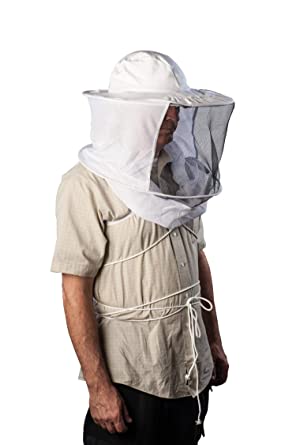 Forest Beekeeping Supply - Bee Veil with hat- Pull-Out Veil with Round Hat - Professional Beekeeping Veil/Hat Combo for Protection During Hive Maintenance
