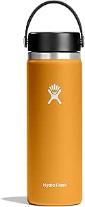 Hydro Flask Wide Mouth vacuum insulated stainless steel water bottle with leakproof closeable lid for cold water drinks, sports, travel, car and school