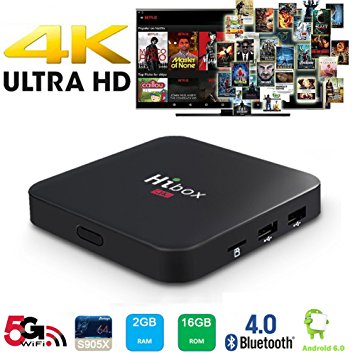 [Greatever Hi Box TV BOX] H1 PRO UHD 4K 5G WIFI 2GB DDR3 16GB EMMC Nand Flash Amlogic S905X 64 BIT Android 6.0 Marshmallow Bluetooth 4.0 LAN Micracast Smart TV BOX