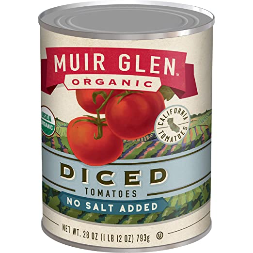 Muir Glen Organic Diced Tomatoes No Salt, 28 oz