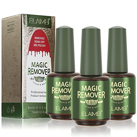Nail Polish Remover for Gel,3 pack Magic Gel Nail Polish Remove Within 2-3 Minutes,Quick & Easy Polish Remover,No Need For Foil, Soaking Or Wrapping (Green)