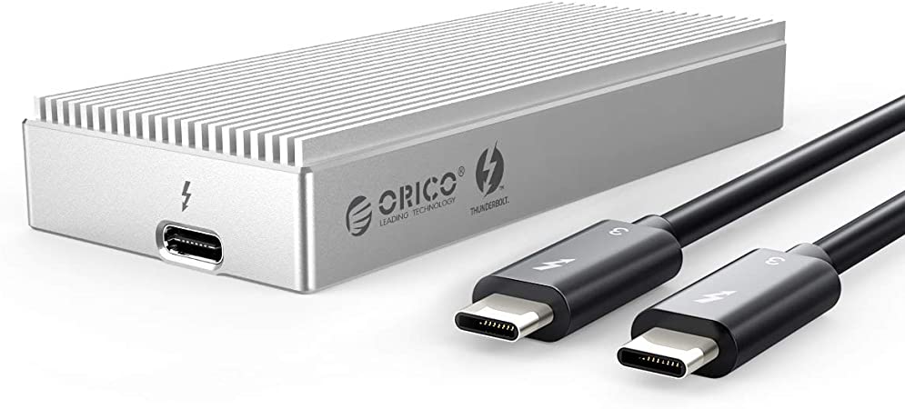 ORICO Mini Thunderbolt 3 NVMe SSD External Enclosure, Aluminum Portable Enclosure Type C to SATA Solid State Drive up to 2TB (40Gbps Speed), M.2 NVME M Key 2280 SSD is Supported (SSD Not Included)