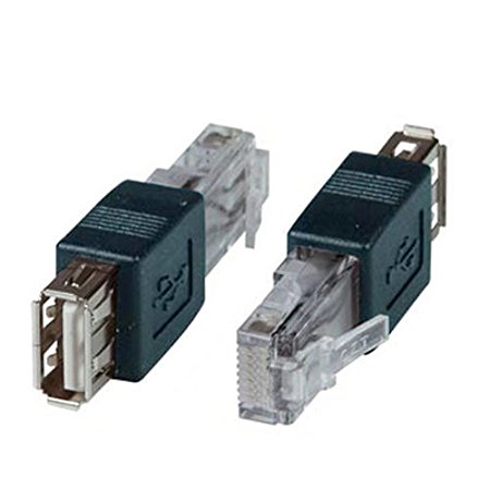 SinLoon(2-PACK) AF-RJ45 USB to USB Female to AF-8P8C Connector Crystal USB,USB Transfer Network Plug