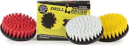 Drill Brush - Multi-purpose Spin Brush Combo Kit - Stiff, Soft, Medium Bristle Power Brushes - Pool Brush - Bird Bath - Granite - Leather Cleaner - Bathroom Accessories - Soap Scum, Hard Water Stains