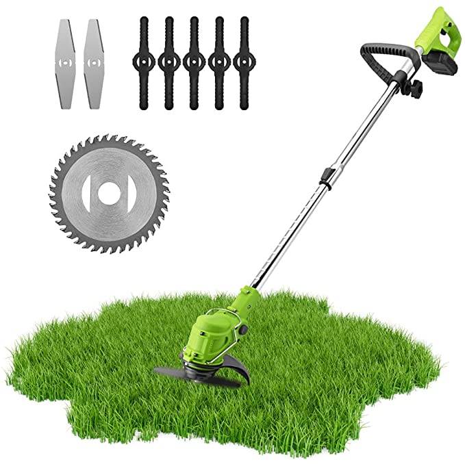 Brush Cutter, Cordless Grass Trimmer, S SMAUTOP, 24 V Lawn Trimmer Garden Tools for Weed-Whacking