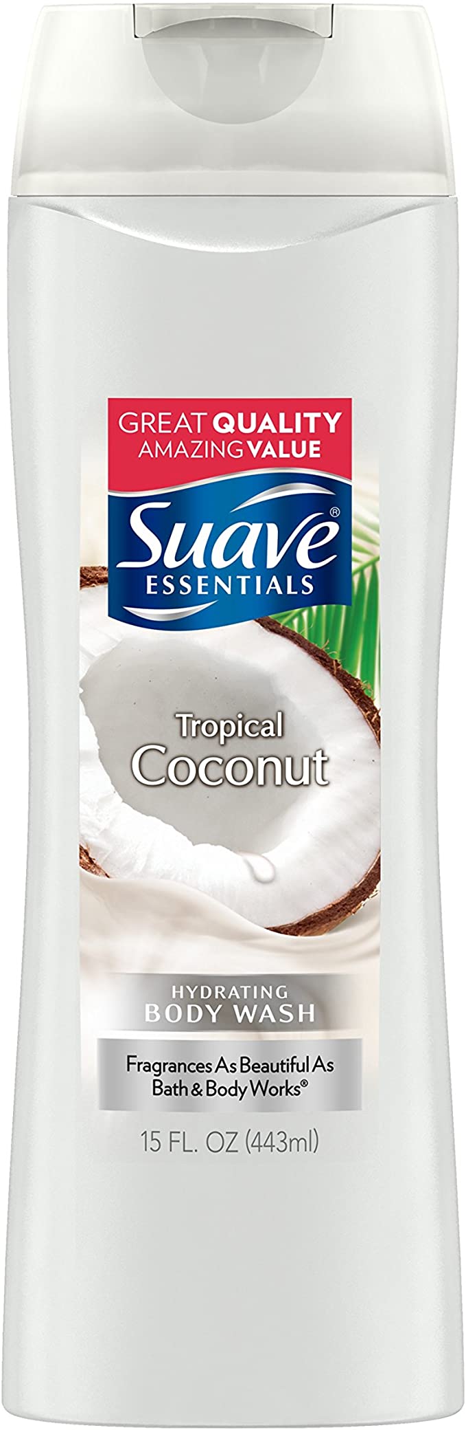 Suave Essentials Body Wash, Creamy Tropical Coconut, 15 oz