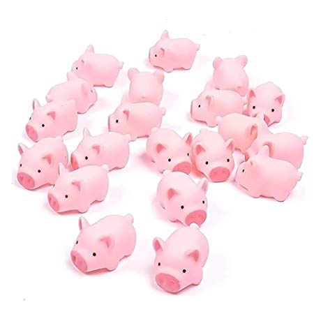 POPLAY Rubber Pig Baby Bath Toy for Kid,20 PCS