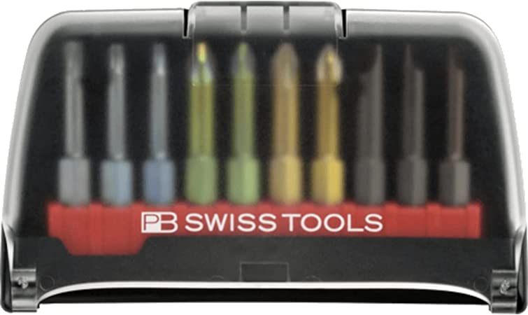 PB Swiss Tools BitCase w/ Belt Clip   1/4" Slotted, Phillips, Pozidriv, Torx PrecisionBits