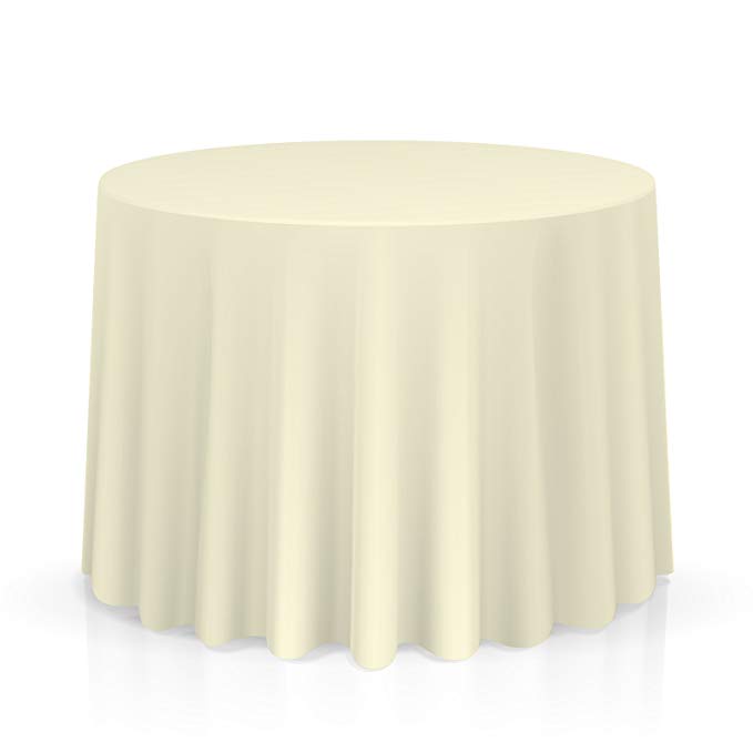 Lann's Linens - 10 Premium 120" Round Tablecloths for Wedding/Banquet/Restaurant - Polyester Fabric Table Cloths - Ivory