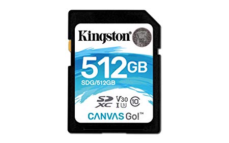 Kingston Canvas Go! 512GB SDXC Class 10 SD Memory Card UHS-I 90MB/s R Flash Memory Card (SDG/512GB)