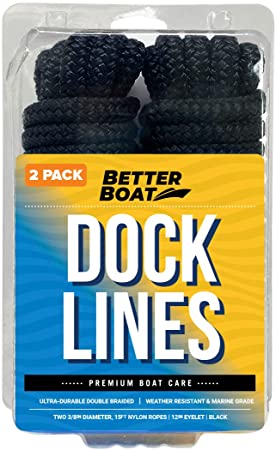 Dock Lines Boat Ropes for Docking 3/8" Line Braided Mooring Marine Rope 15FT