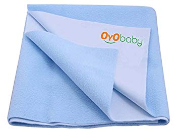 OYO BABY Waterproof Bed Protector Dry Sheet -Large (Blue)