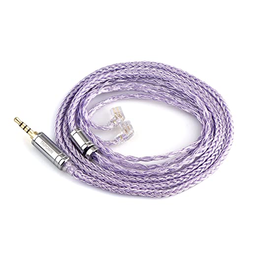 Linsoul Tripowin Zonie 16 Core Silver Plated Earphone Cable for KZ ZS10 PRO ZSN PRO X ZST X CCA CRA (QDC, 2.5mm, Lavender)