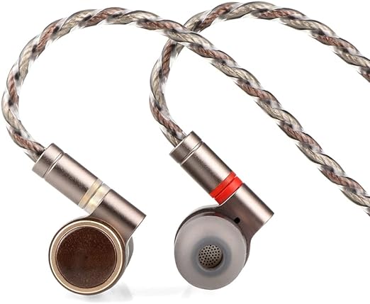 Linsoul TINHIFI T4 Plus 10mm Magnetic CNT Driver in-Ear Monitor with N54 Circuit, CCAW Voice Coil, Metal Case, Wood Faceplate, Detachable Silver-Copper Cable for Audiophile Musician