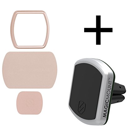 Scosche MagicMountTM Pro Vent Bundle Kit Rose Gold - Handsfree, Cradle-Less, Universal Magnetic Mount For iPhone, Android, Cell Phone, Camera