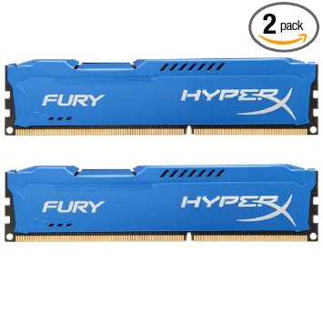 Kingston HyperX FURY 16GB Kit (2x8GB) 1866MHz DDR3 CL10 DIMM - Blue (HX318C10FK2/16), (Pack of 2)