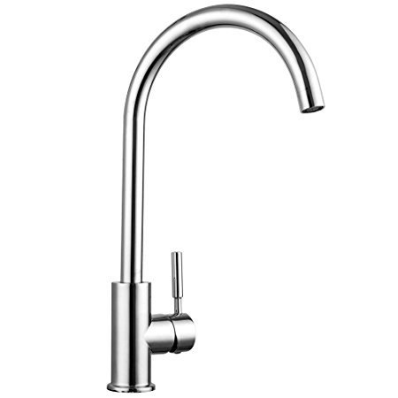 Â SARLAI Best Commercial Solid Brass Chrome Hot& Cold Single Handle Kitchen Sink Faucet, Single Lever Kitchen Faucets