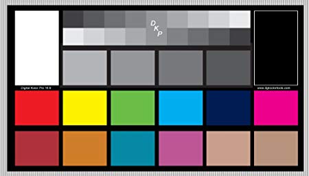 DGK Digital Kolor Pro 16:9 Chart - Set of 2 Large Color Calibration and Video Chip Charts / 18% Gray White Balance Cards