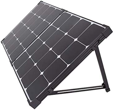 Renogy 100 Watt 12 Volt Eclipse Monocrystalline Off Grid Portable Foldable 2Pcs 50W Solar Panel Suitcase Built-in Kickstand, 100W