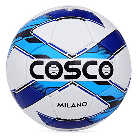 Cosco Milano Foot Ball, Size 5 (White/Blue/Black)