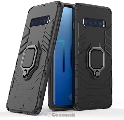 Cocomii Black Panther Ring Galaxy S10 Case, Slim Thin Matte Vertical & Horizontal Kickstand Ring Grip Reinforced Drop Protection Fashion Phone Case Bumper Cover for Samsung Galaxy S10 (Jet Black)